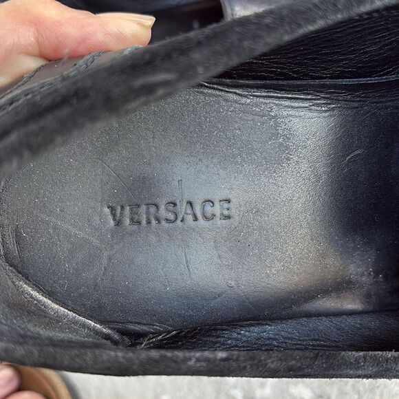 Versace leather n suede slip on main image 6